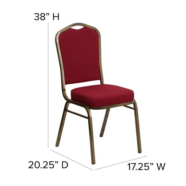 Carnegy Avenue Fabric Stackable Chair in Burgundy CGA-FD-0848-BU