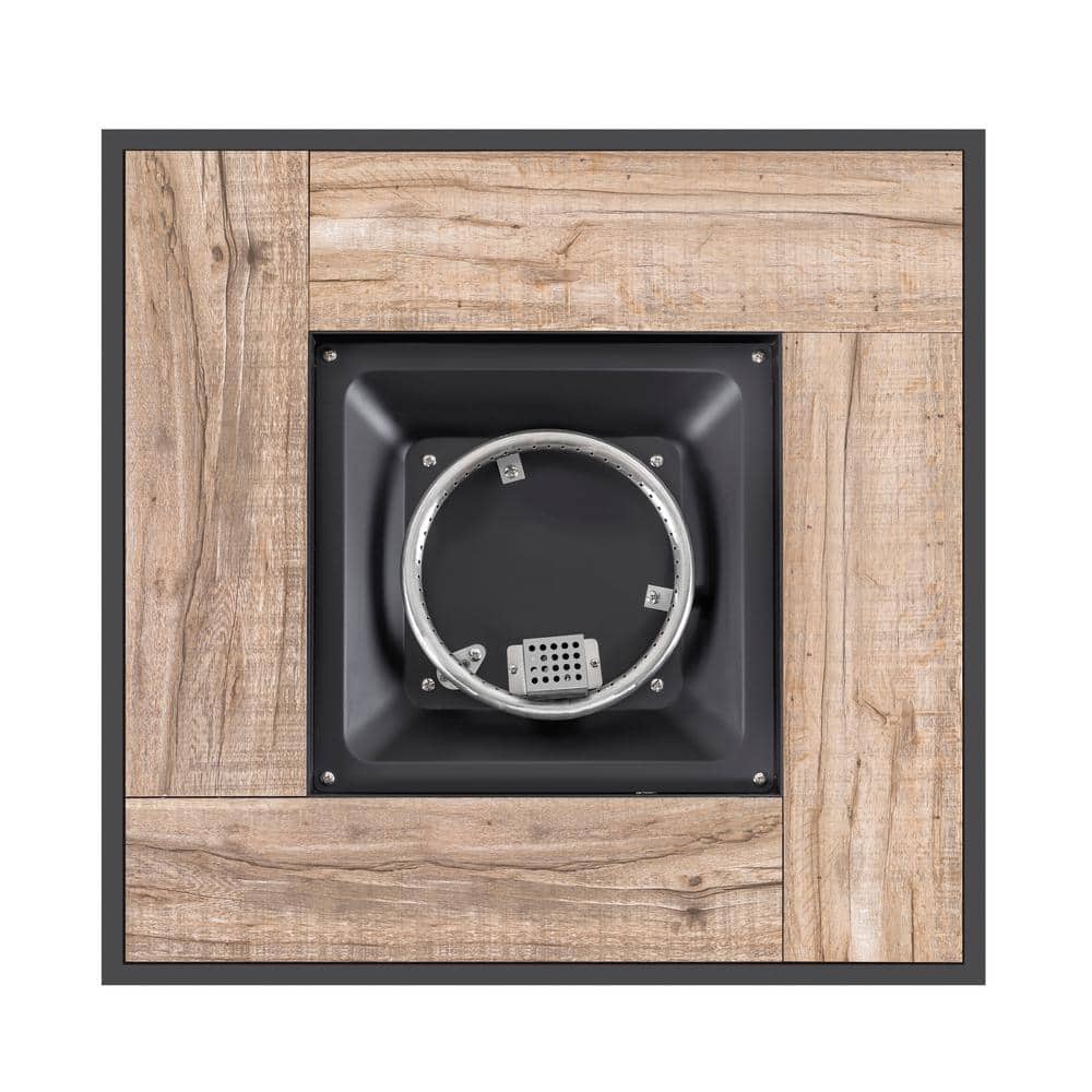 28 Inch Black Ceramic Gas Fire Pit Table with Cover