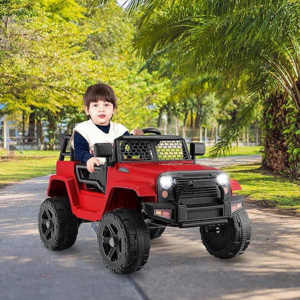 Costway 10.5 in. 12-Volt Kids Ride On Truck Car Electric