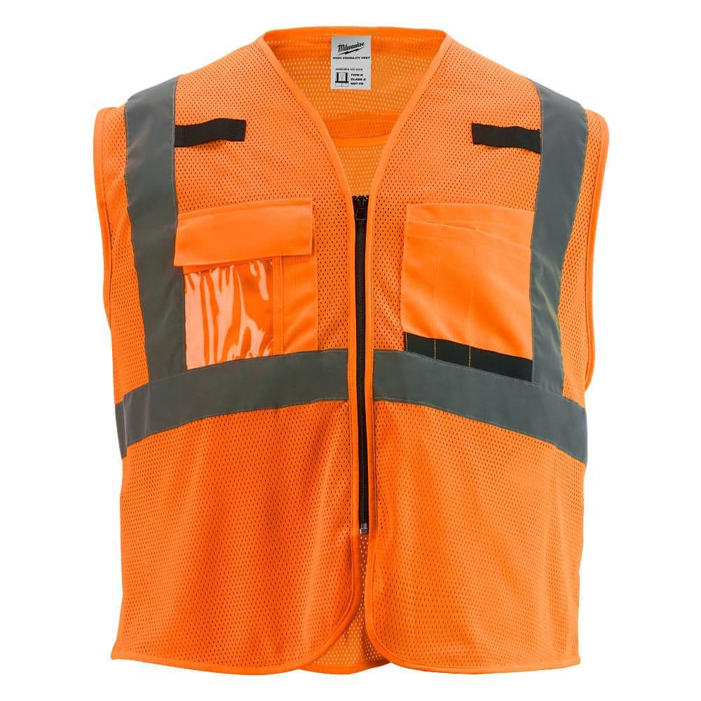 Milwaukee Large/X-Large Orange Class-2 Polyester Mesh High