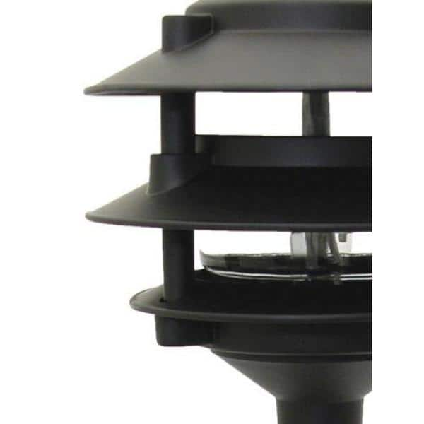 Moonrays Pagoda-Style 3-Tier Low-Voltage 11-Watt Black Metal