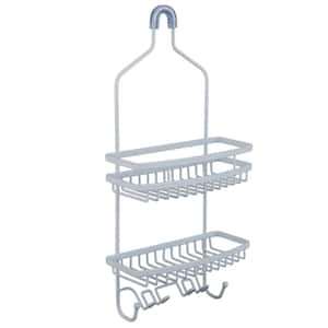 PE Coated Flat Wire Shower Caddy - Venice - White