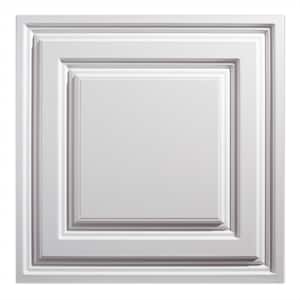 2 ft. x 2 ft. Icon Relief Lay In Vinyl White Ceiling Tile Panel (Case of 12)