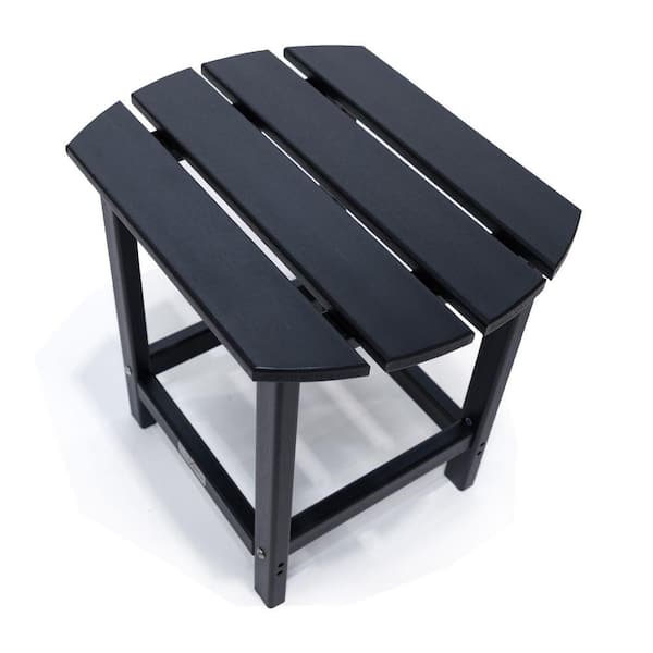 Corona Black Oval Plastic Outdoor Side Table