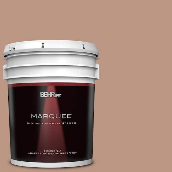 BEHR MARQUEE 5 gal. #S190-4 Spiced Brandy Flat Exterior Paint & Primer