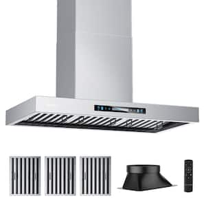 36 in. 900 CFM Ducted Wall Mount Range Hood in Stainless Steel with Intelligent Gesture Sensing and LED Light