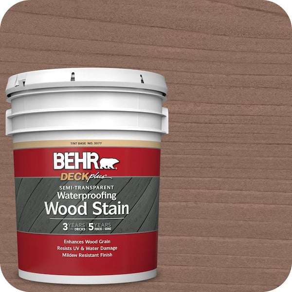 BEHR DECKplus 5 gal. #ST-148 Adobe Brown Semi-Transparent Waterproofing Exterior Wood Stain