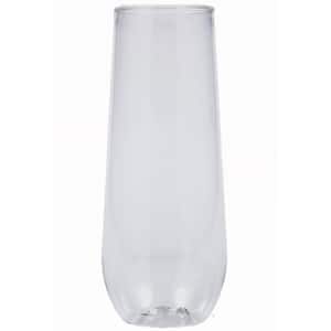 9 oz. Clear Reusable Plastic Champagne Flutes Glasses Stemless (24/Pack)