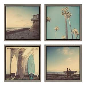 Sylvie "House on Beach" by Saint and Sailor Studios Framed Nature Canvas Wall Art Set 13 in. x 13 in.