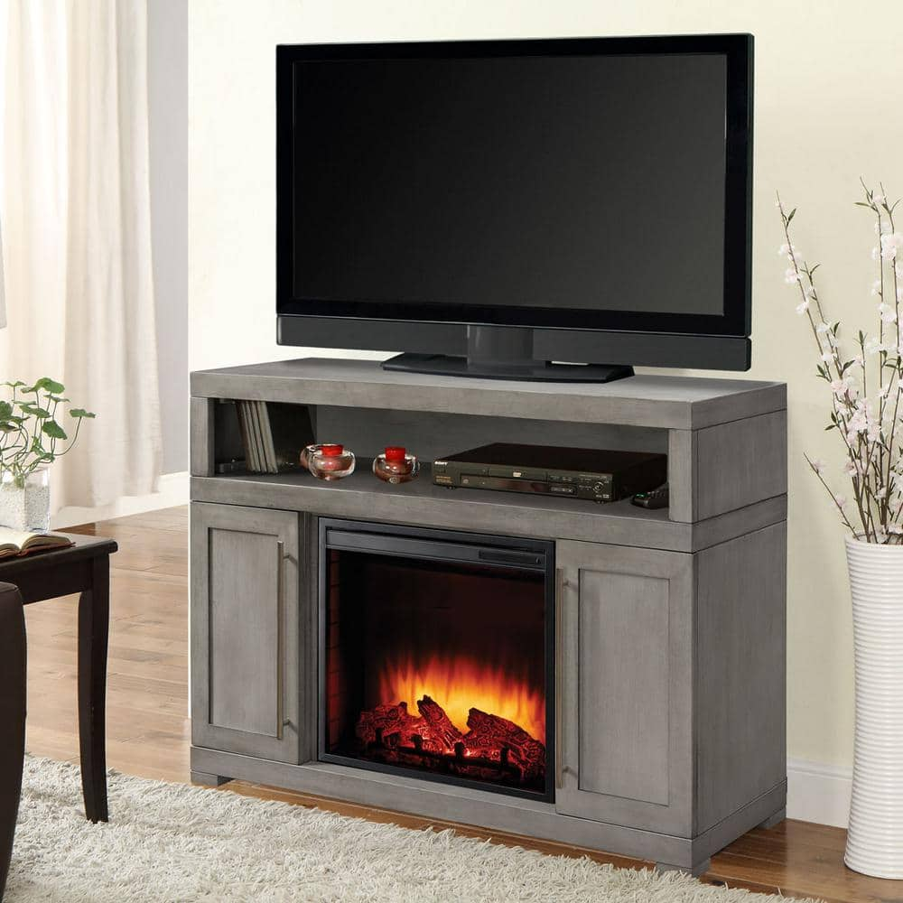 UPC 872076003007 product image for Mackenzie 48 in. Media Electric Fireplace TV Stand in Light Weathered Gray | upcitemdb.com