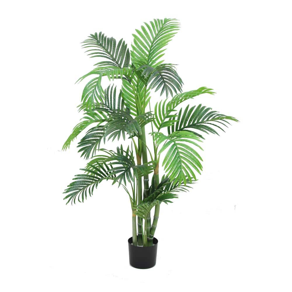 The Mod Greenhouse 51 Artificial Golden Palm Tree In Black Matte   Artificial Trees Ypt01070 64 1000 