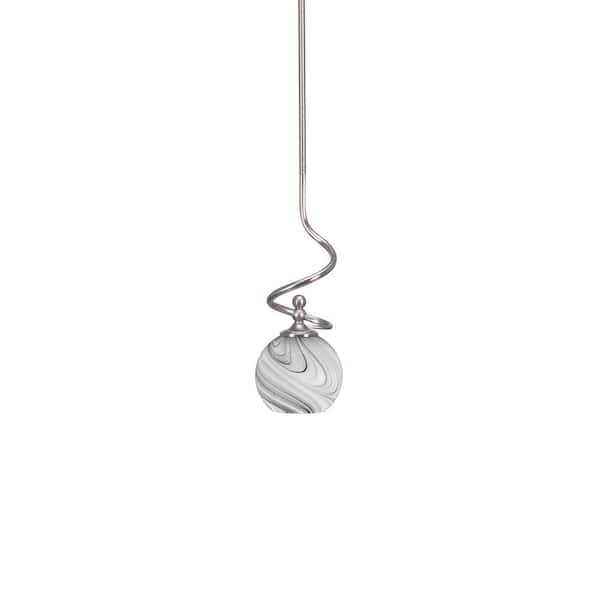 Unbranded Royale 100 W 1-Light Brushed Nickel Standard Mini Pendant Light with Glass Shade