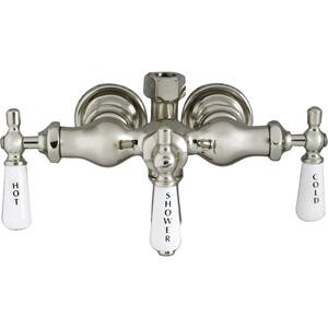 3-Handle Claw Foot Tub Faucet with Old Style Spigot and Lever Handles for Acrylic Tub in Polished Nickel