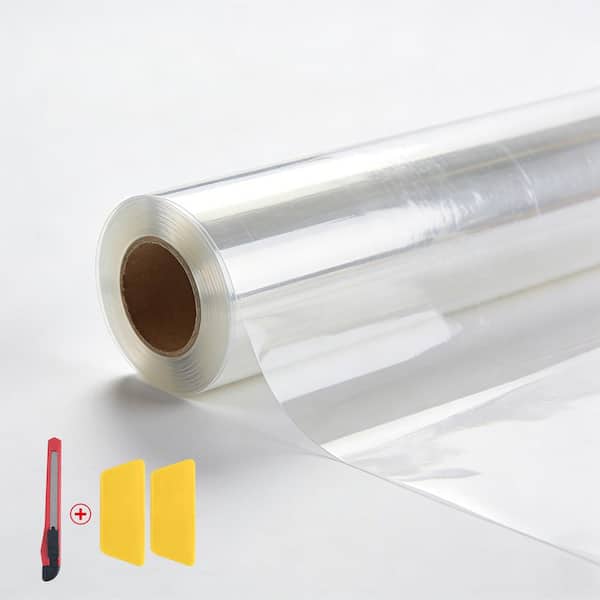 Clear Contact Paper Roll Peel and Stick Nature PVC Furniture Protective Film Table Cover Sticker, 15.7 in. x 196.85 in.