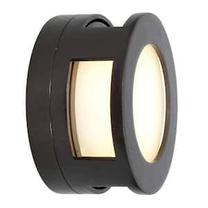 Nymph 6.6 in. 1-Light Bronze LED Wall Sconce with Frosted Glass Shade