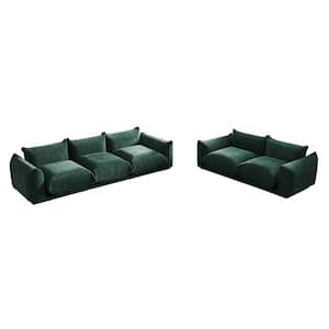 103.9 in. W Square Arm Chenille 5-piece L Shaped Modern Free Combination Sectional Sofa in Green