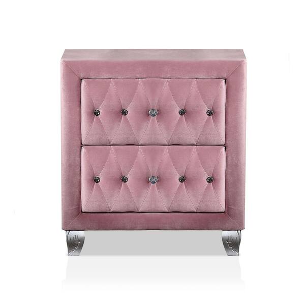 Knox Velvet Pink Upholstered Bed – WoodPeckerz Furniture