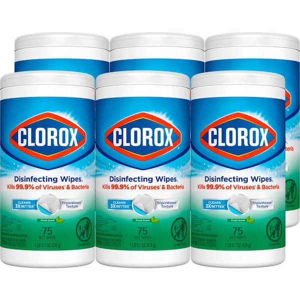 Clorox 75-Count Fresh Scent Bleach Free Disinfecting Cleaning Wipes (6-Pack)
