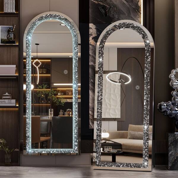 Vosuja Black 18 in. W x 59 in. H LED Light Arch Full Length