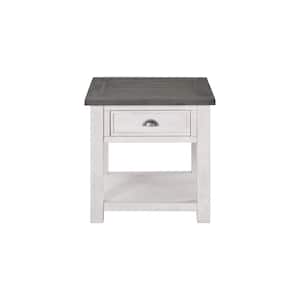Monterey 24 in. H White and Gray End Table