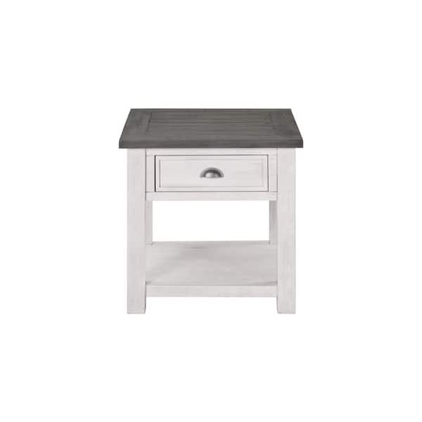 Martin Svensson Home Monterey 24 in. H White and Gray End Table