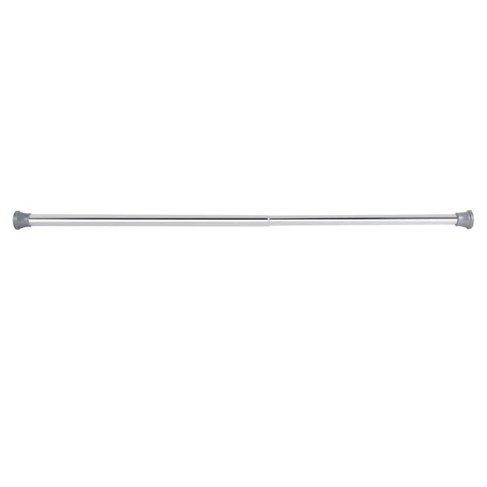 Adjustable Chrome Aluminum Tension Shower Rod with PVC End Cap