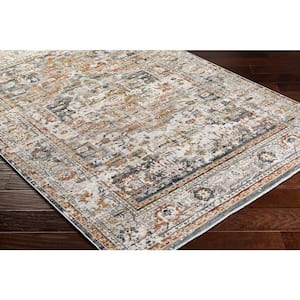 Edmonton Gray/Orange Medallion 8 ft. x 10 ft. Indoor Area Rug