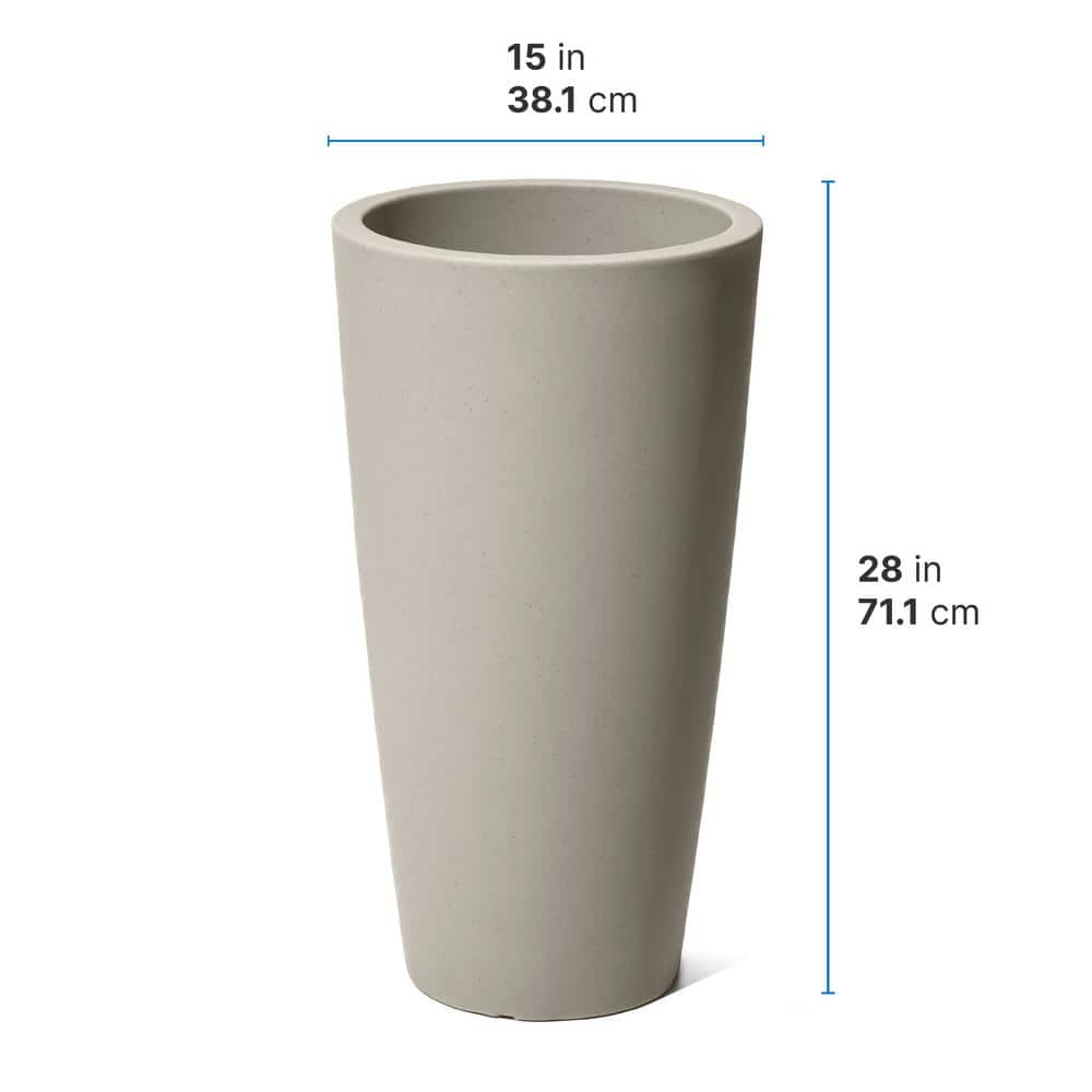 Tremont Tall Concrete Resin Round Indoor/Outdoor Planter Set