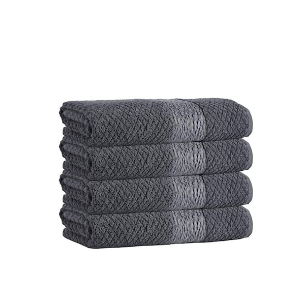 Unbranded Anton 4 pcs Anthracite Turkish Cotton Hand Towels