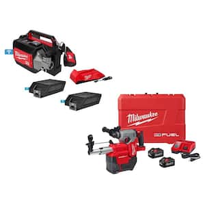 MX FUEL Lithium-Ion Cordless Briefcase Concrete Vibrator Kit W/M18 FUEL 1 in. SDS-Plus Rotary Hammer/Dust Extractor Kit