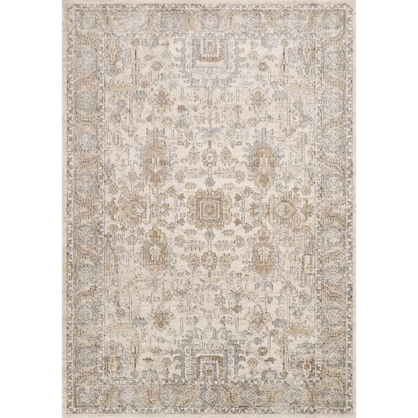 LOLOI II Teagan Ivory/Sand 2 ft. 8 in. x 4 ft. Traditional Area Rug