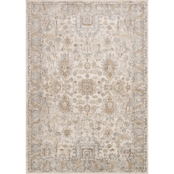 LOLOI II Teagan Ivory/Sand 5 ft. 3 in. x 7 ft. 6 in. Traditional 