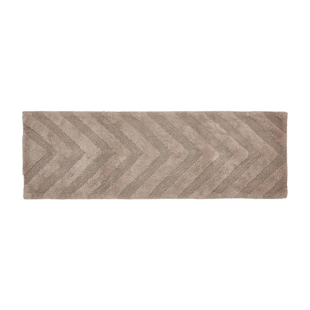 Hugo Beige Cotton Tufted Non-Slip Bath Runner Rug 20" x 60"