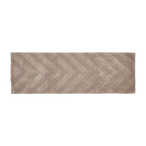 Hugo Collection 20 in. x 60 in. Brown 100% Cotton Contour Bath Rug