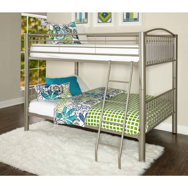 Powell Company Jordan Pewter Full Over, Heavy Metal Pewter Full Over Bunk Bed