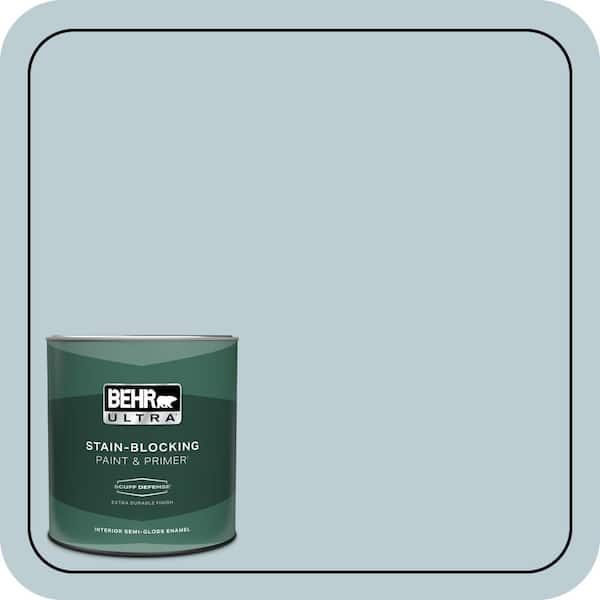BEHR ULTRA 1 qt. #540E-2 Cloudy Day Extra Durable Semi-Gloss Enamel Interior Paint & Primer