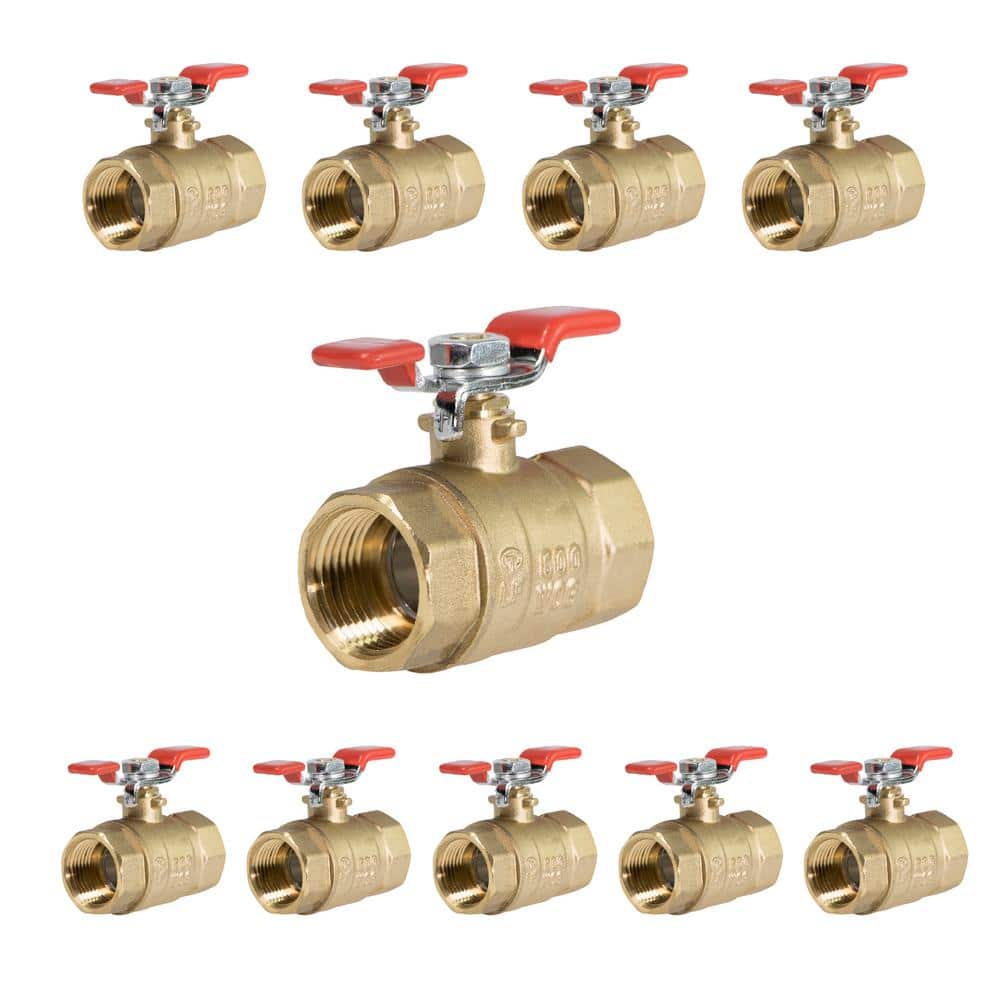 3/4 in. FIP x 3/4 in. FIP Premium Brass Full Port Ball Valve with T-Handle (10-Pack) price history on PriceWatchPro