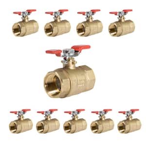 1/2 in. SWT x 1/2 in. SWT Premium Brass Full Port Ball Valve with T-Handle (10-Pack)