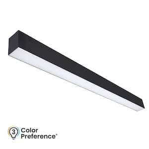 4 ft. 64-Watt Equivalent Integrated LED Black Strip Light Fixture Architectural Linear 4600 Lumens 120-277-Volt Dimmable