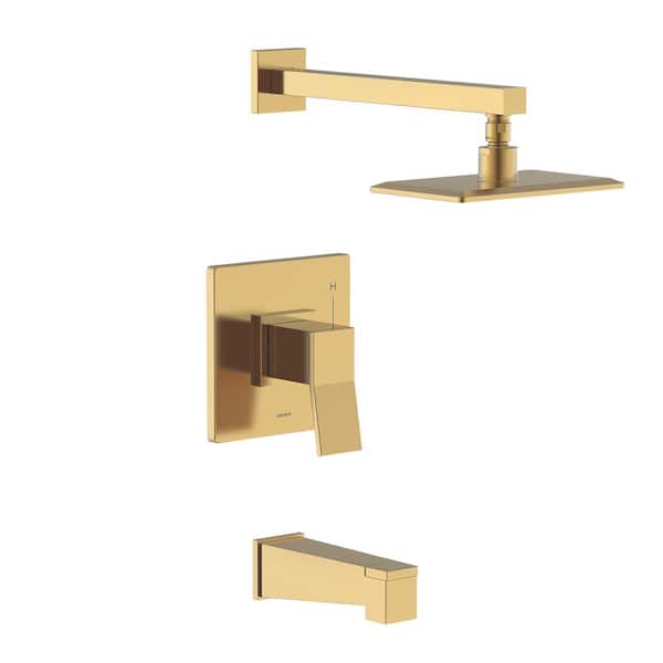 Avian 1-Handle Tub and Shower Trim Kit in Brushed Bronze with Treysta Cartridge and Fixed ShowerHead(Valve Not Included)