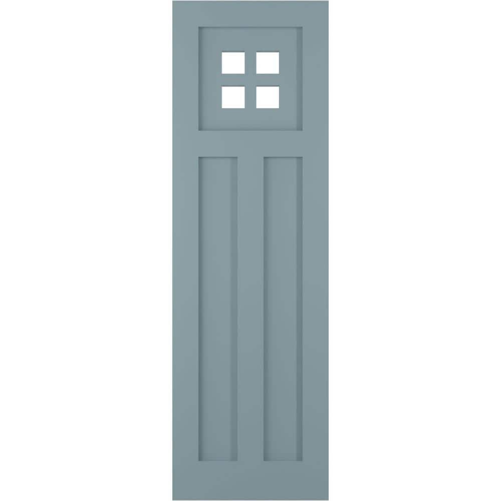 True Fit 12 in. x 46 in. PVC San Antonio Mission Style Fixed Mount Flat Panel Shutters, Peaceful Blue (Per Pair) price history on PriceWatchPro
