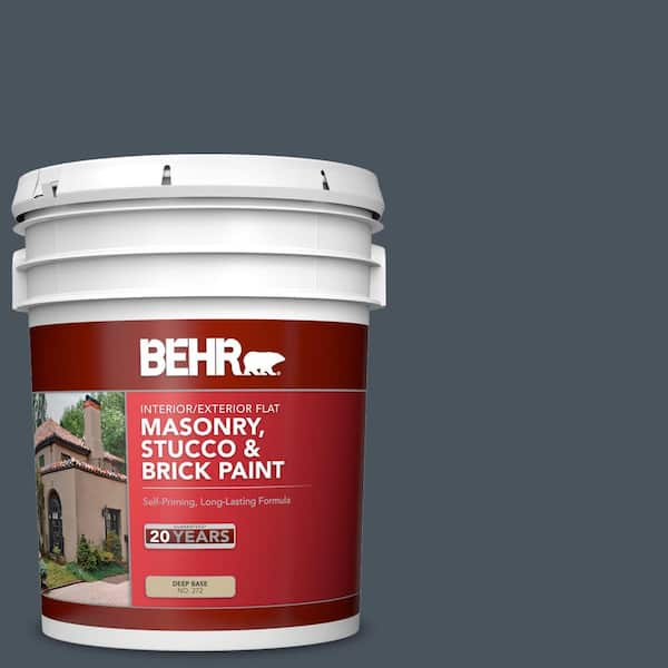 BEHR 5 gal. #N480-7 Midnight Blue Flat Interior/Exterior Masonry, Stucco and Brick Paint