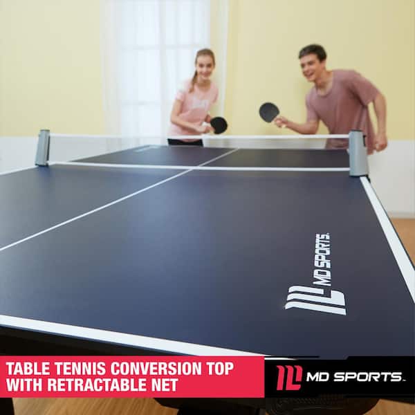Md Sports Table Tennis Conversion Top, Table Tennis Conversion Top Ping Pong Official Assembled Folding Net