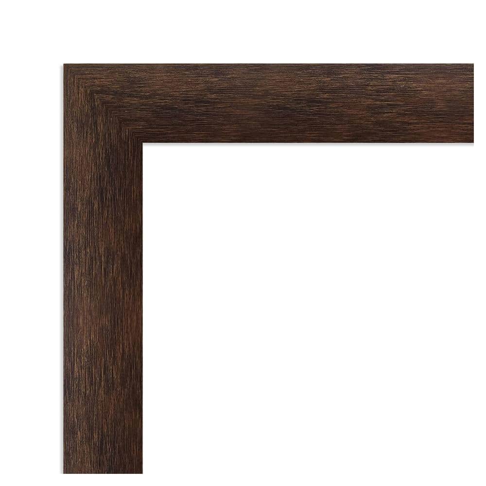 Warm Walnut Narrow Wood Picture Frame with White Mat