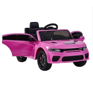 8.8 in. Children Ride- on Car with 4 Wheel Suspension, 3 Speed Adjustable and Power Display in Pink