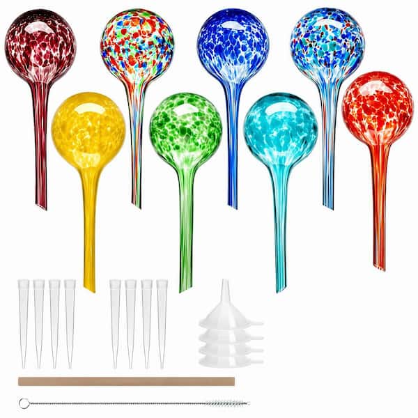 Automatic Glass Watering Bulbs Decorative Garden Plant Watering Globes Self-Watering Ball Planter 8-Pack