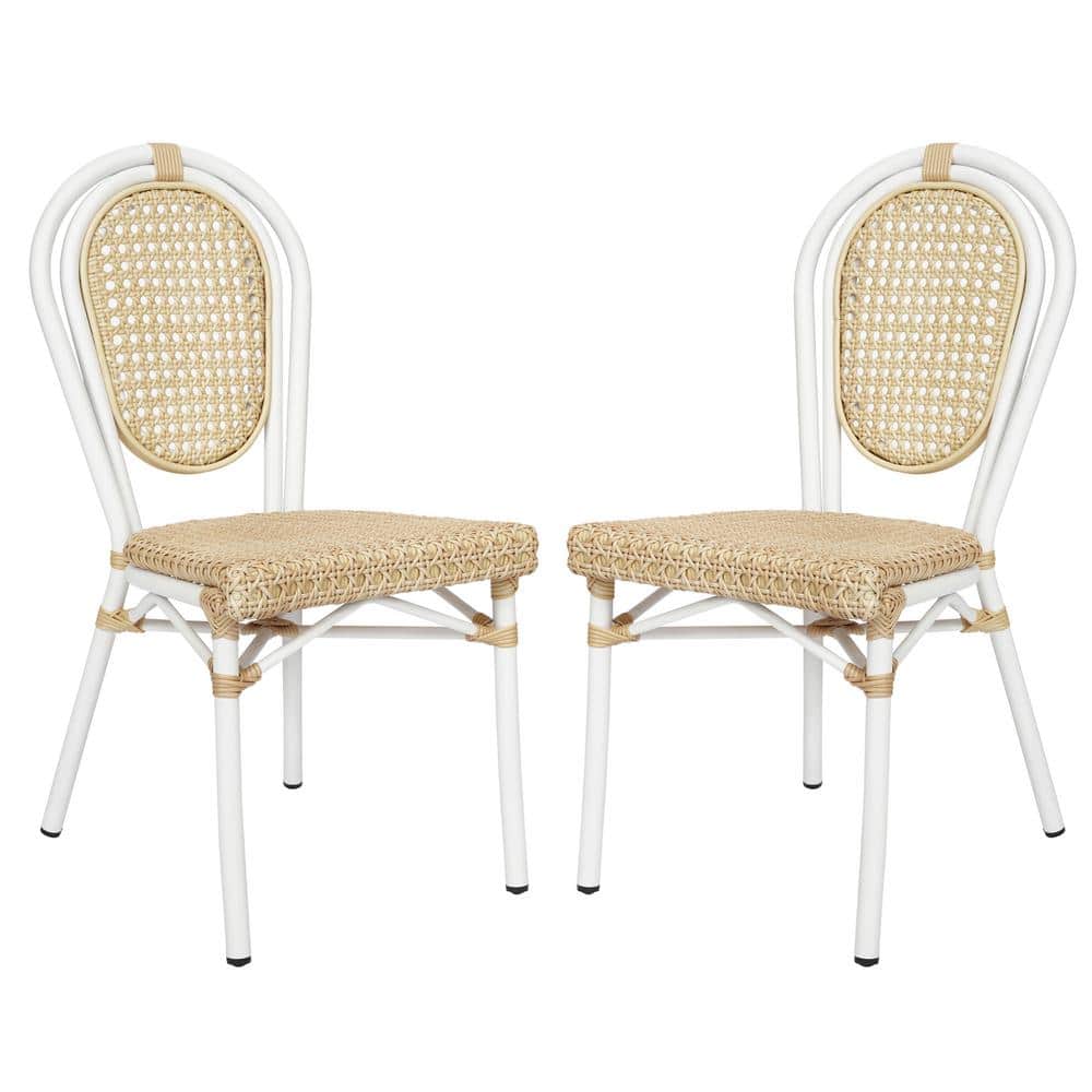 White Aluminum Outdoor Dining Chair in Brown Set of 2 price history on PriceWatchPro