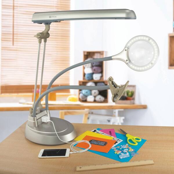 OttLite 2-in-1 LED Magnifier Light Floor and Table Lamps Optical
