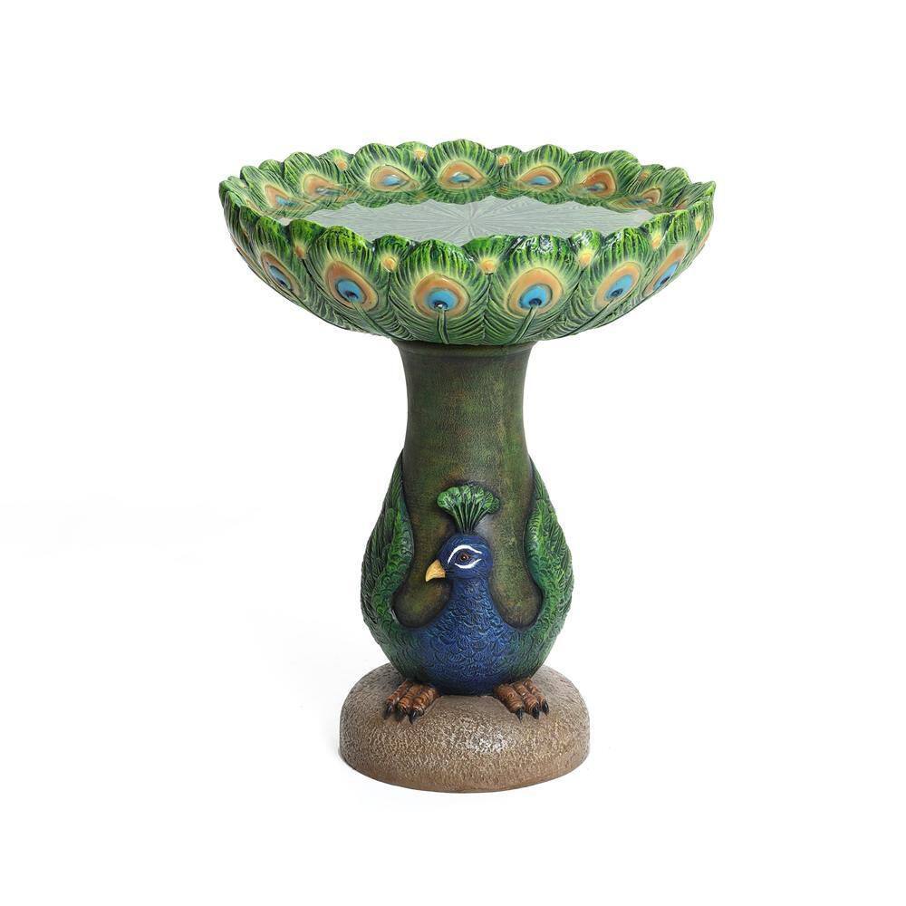 20.5 in. Blue and Green Peacock Resin Birdbath price history on PriceWatchPro