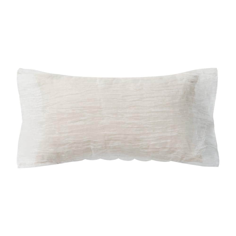 Gold and White Polyester Decorative Throw Pillow Set